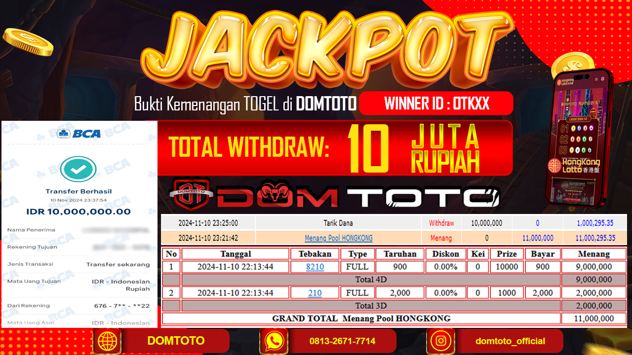 JACKPOT TOGEL HONGKONG 10 NOVEMBER 2024